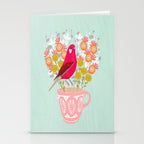 Bird on a Teacup by Andrea Lauren  Stationery Card Gallery Image 2