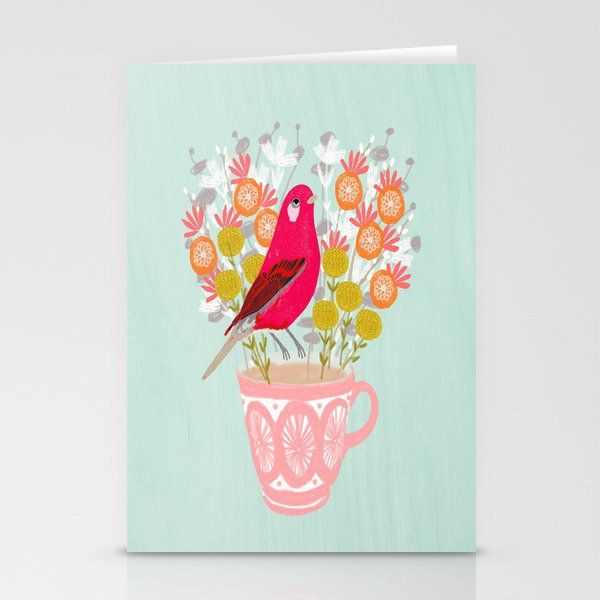 Bird on a Teacup by Andrea Lauren  Stationery Card Gallery Image 2