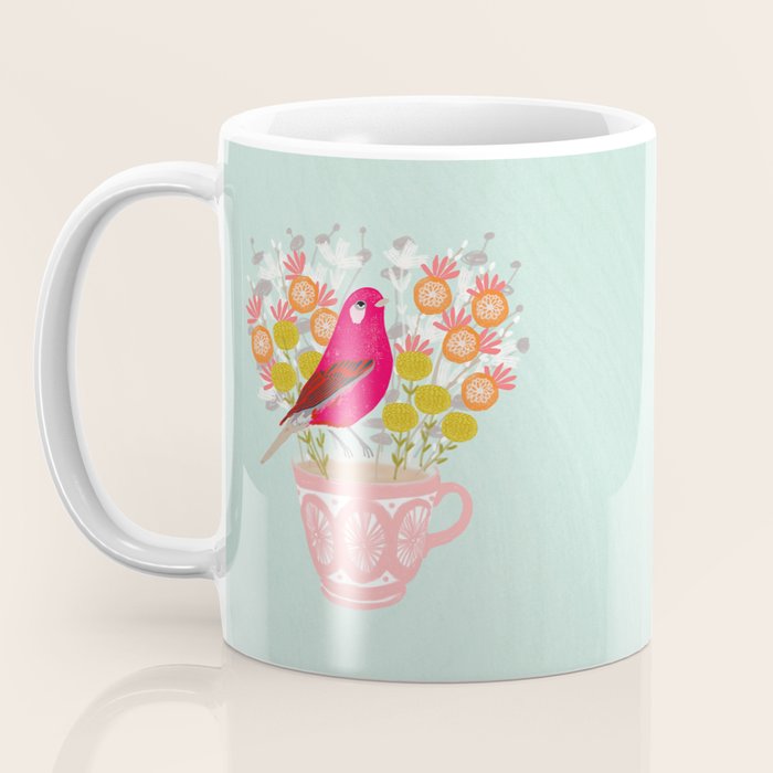 Bird on a Teacup by Andrea Lauren  Coffee Mug Gallery Image 3