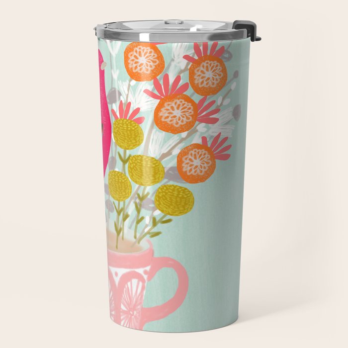Bird on a Teacup by Andrea Lauren  Travel Mug Gallery Image 2