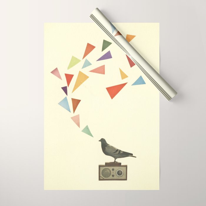Pigeon Radio Wrapping Paper Gallery Image 1