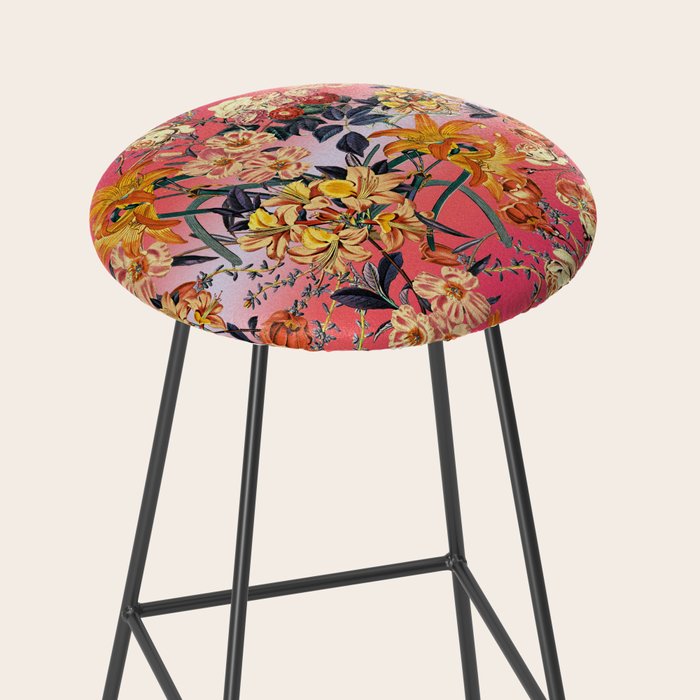 Multicolor Summer Floral Pattern Stool Gallery Image 2