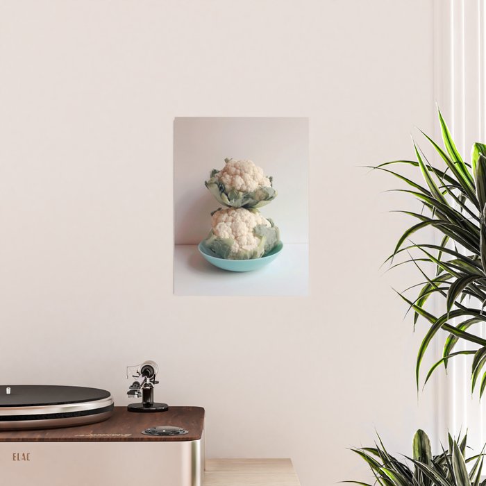 Cauliflower - modern vegetable food still life photograph Poster Gallery Image 2