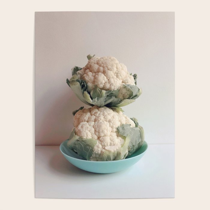 Cauliflower - modern vegetable food still life photograph Poster Gallery Image 4
