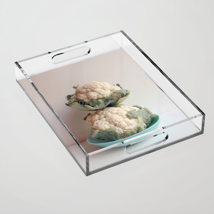 Cauliflower - modern vegetable food still life photograph Acrylic Tray Gallery Image 1