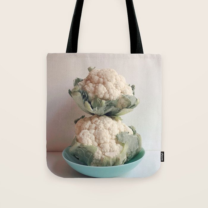 Cauliflower - modern vegetable food still life photograph Tote Bag Gallery Image 1