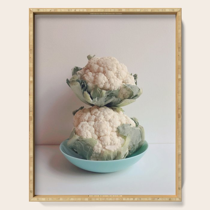 Cauliflower - modern vegetable food still life photograph Serving Tray Gallery Image 1