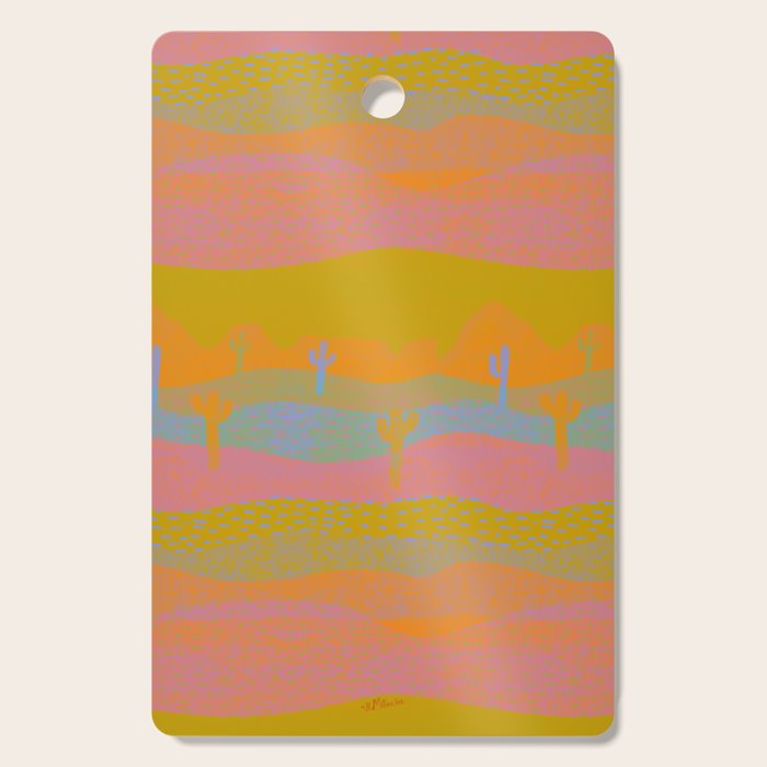 Vintage Western Desert Landscape in Dusty Neon Cutting Board Gallery Image 1