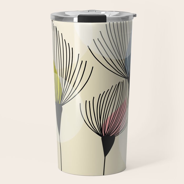 Retro Minimal Flowers Travel Mug Gallery Image 1