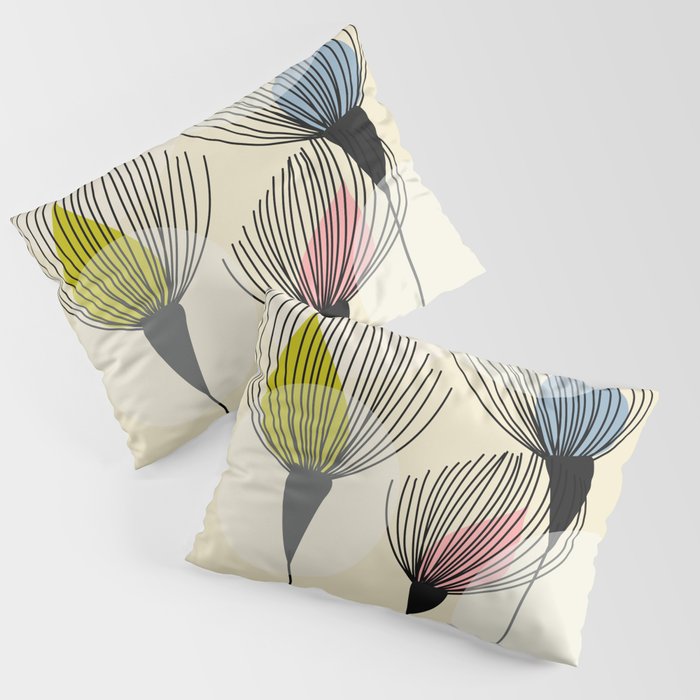 Retro Minimal Flowers Pillow Sham Gallery Image 3