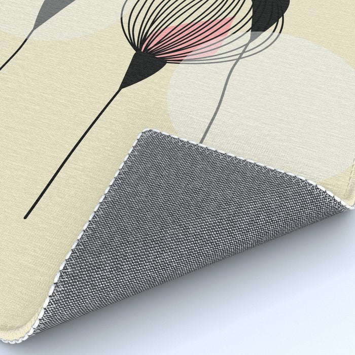 Retro Minimal Flowers Rug Gallery Image 4