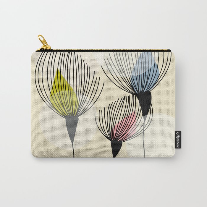 Retro Minimal Flowers Carry All Pouch Gallery Image 1