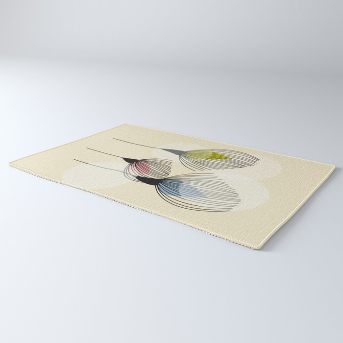 Retro Minimal Flowers Rug Gallery Image 3