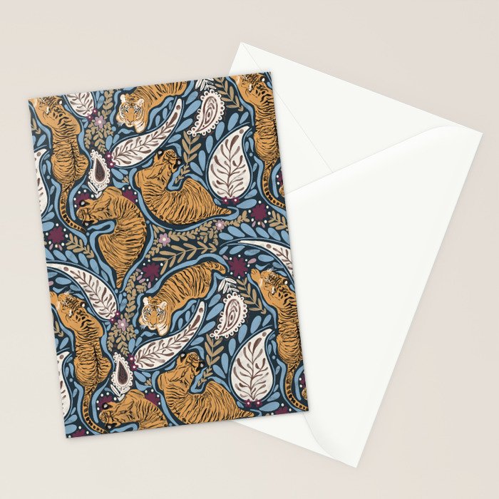 Exotic Tiger Oasis Dark Stationery Card Gallery Image 2