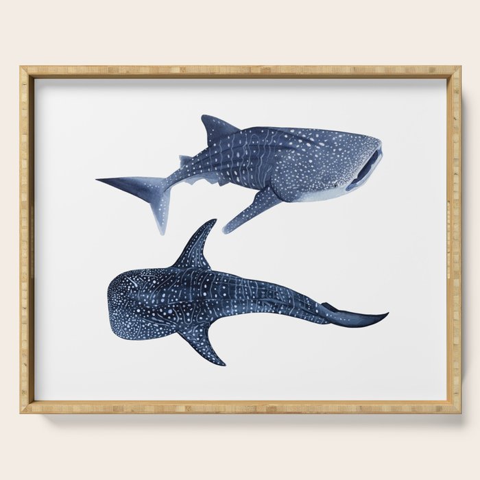 TWO WHALE SHARK Serving Tray Gallery Image 1