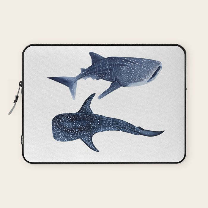 TWO WHALE SHARK Laptop Sleeve Gallery Image 1