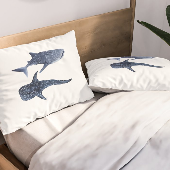 TWO WHALE SHARK Pillow Sham Gallery Image 2