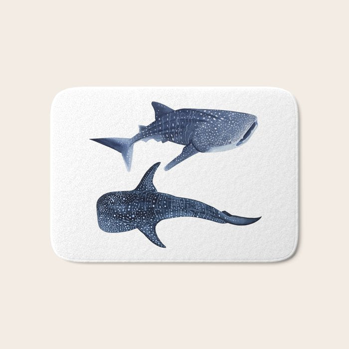 TWO WHALE SHARK Bath Mat Gallery Image 1