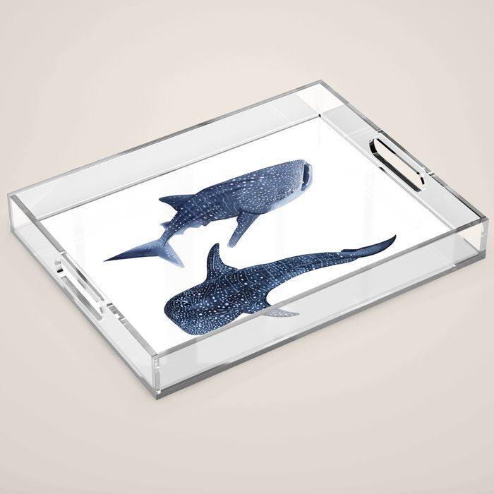 TWO WHALE SHARK Acrylic Tray Gallery Image 1
