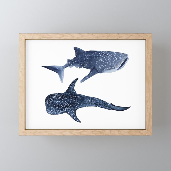 TWO WHALE SHARK Mini Art Print Gallery Image 1