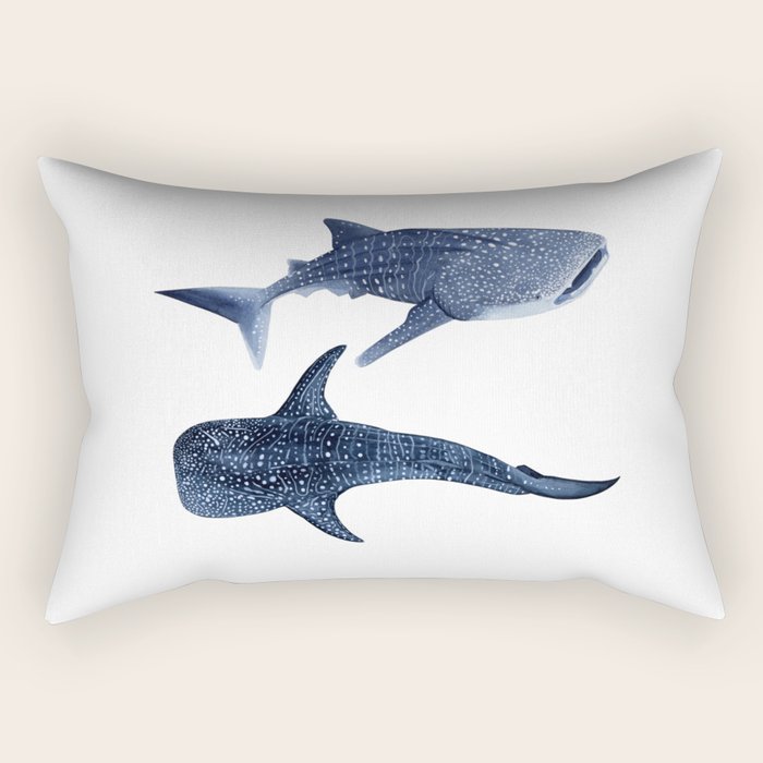 TWO WHALE SHARK Rectangular Pillow Gallery Image 2