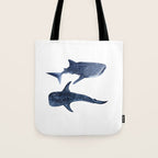 TWO WHALE SHARK Tote Bag Gallery Image 1