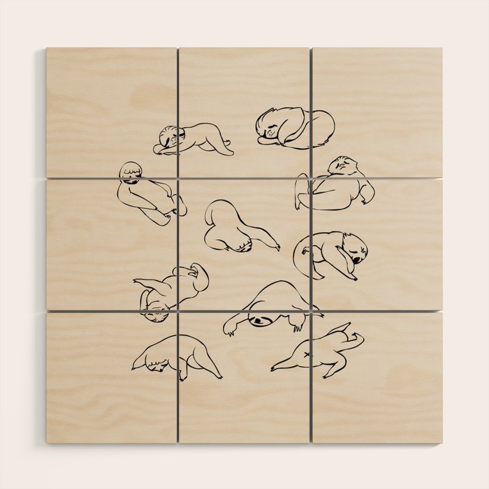 More Sleep Sloth Wood Wall Art Gallery Image 1
