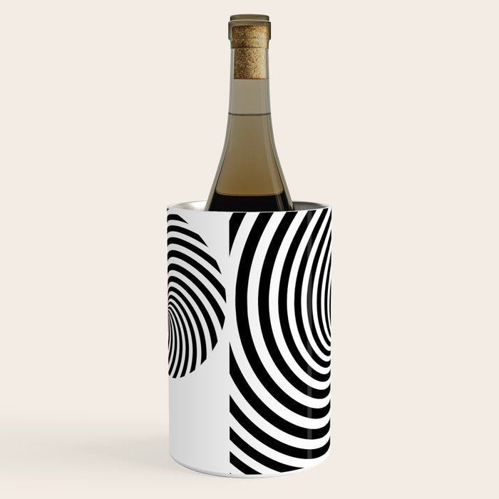 Black And White Op Art Spiral Wine Chiller Gallery Image 2