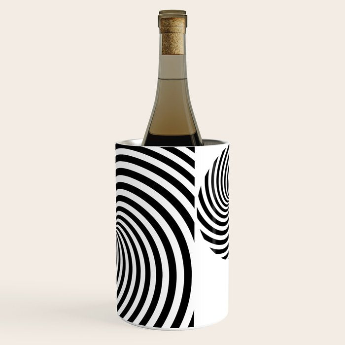 Black And White Op Art Spiral Wine Chiller Gallery Image 3