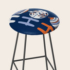 HoHoHo Cheerful little Christmas Illustration blue Stool Gallery Image 2