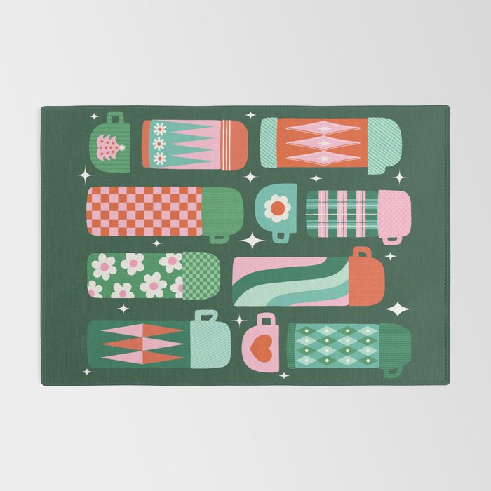 Retro Christmas Coffee Thermoses - Green Rug Gallery Image 2