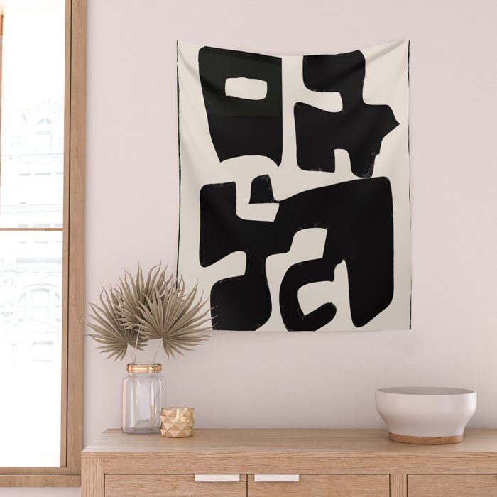 Modern Abstract Shapes 110 Wall Tapestry Gallery Image 2