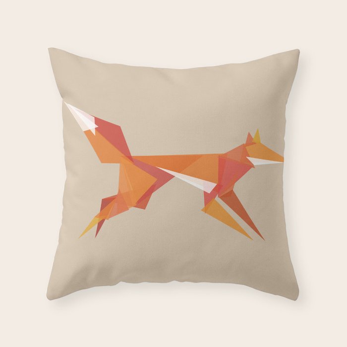 Fractal geometric fox Throw Pillow Gallery Image 6