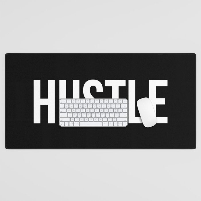 HUSTLE (Black & White) Desk Mat Gallery Image 1