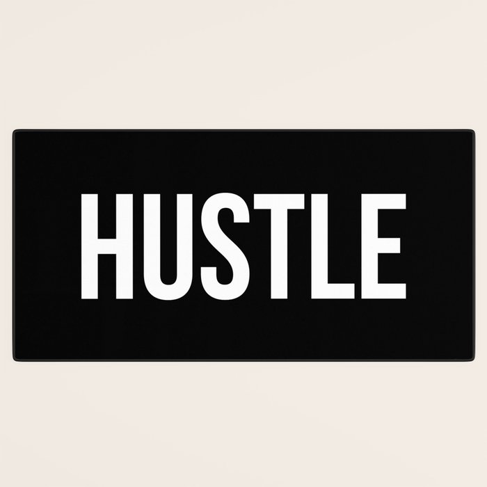 HUSTLE (Black & White) Desk Mat Gallery Image 3