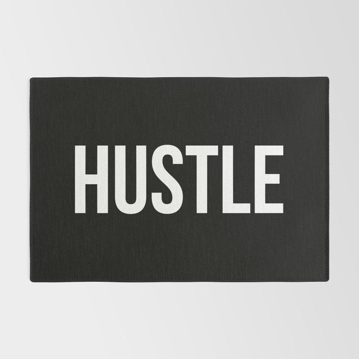 HUSTLE (Black & White) Rug Gallery Image 2