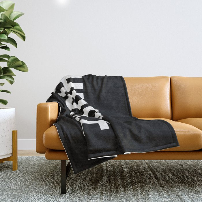 HUSTLE (Black & White) Throw Blanket Gallery Image 1