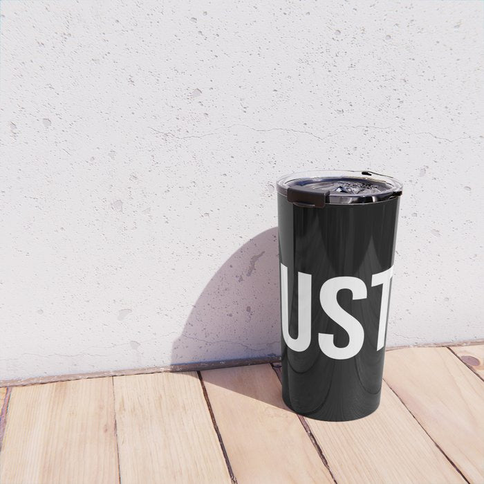 HUSTLE (Black & White) Travel Mug Gallery Image 4
