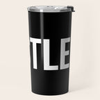 HUSTLE (Black & White) Travel Mug Gallery Image 2