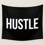 HUSTLE (Black & White) Wall Tapestry Gallery Image 4