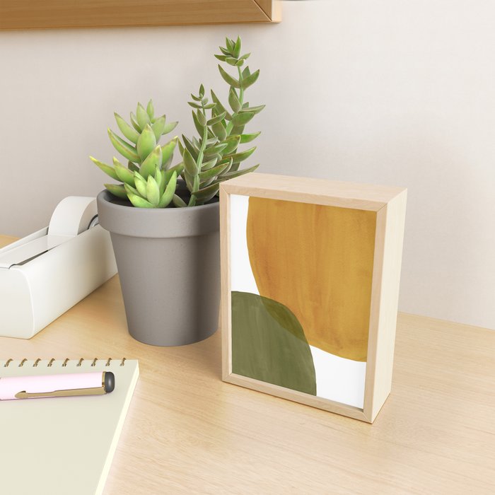 Olive green and mustard shapes Mini Art Print Gallery Image 2