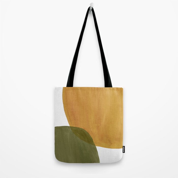 Olive green and mustard shapes Tote Bag Gallery Image 2
