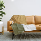 Olive green and mustard shapes Throw Blanket Gallery Image 1