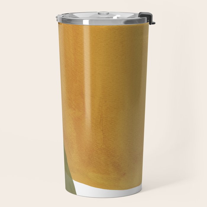 Olive green and mustard shapes Travel Mug Gallery Image 2