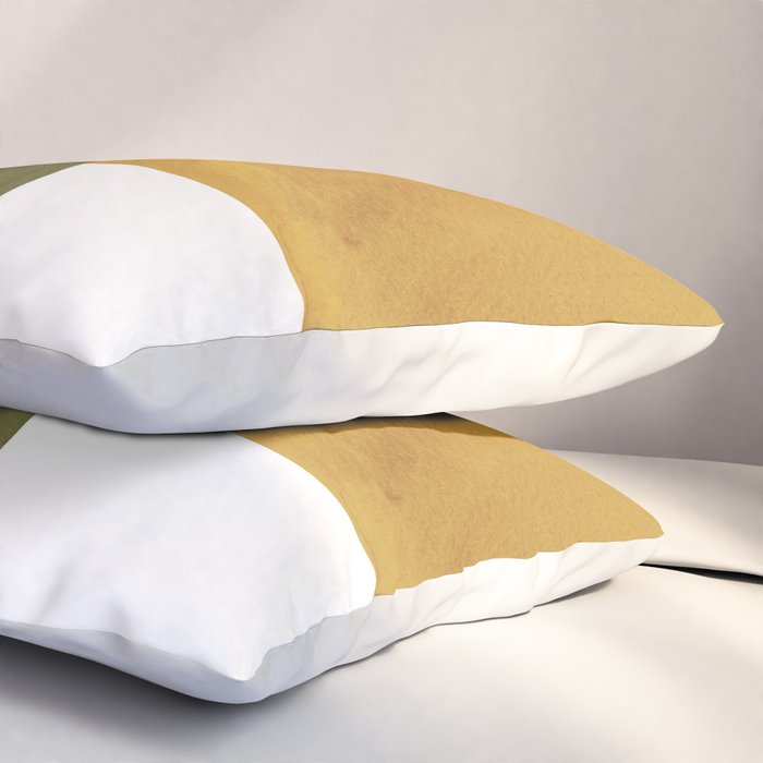 Olive green and mustard shapes Pillow Sham Gallery Image 3