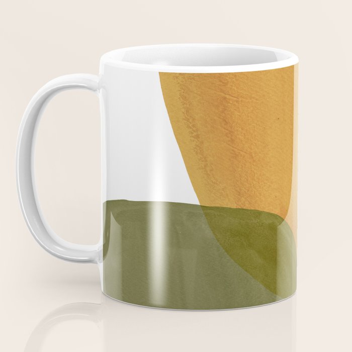Olive green and mustard shapes Coffee Mug Gallery Image 3