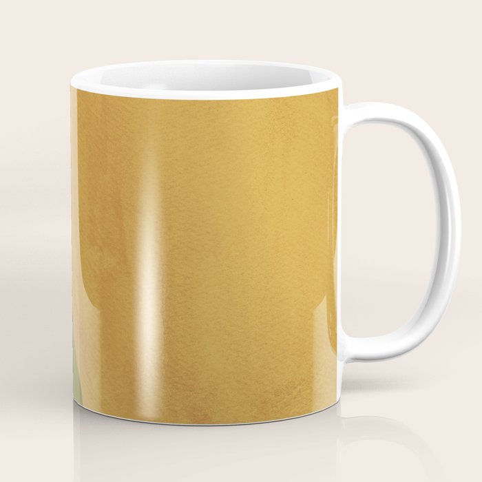 Olive green and mustard shapes Coffee Mug Gallery Image 1