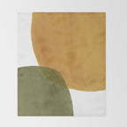 Olive green and mustard shapes Throw Blanket Gallery Image 2