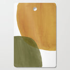 Olive green and mustard shapes Cutting Board Gallery Image 1