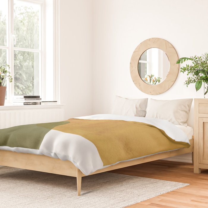 Olive green and mustard shapes Duvet Cover Gallery Image 2